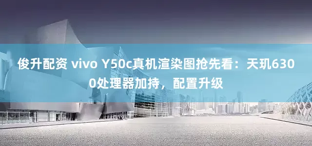 俊升配资 vivo Y50c真机渲染图抢先看：天玑6300处理器加持，配置升级